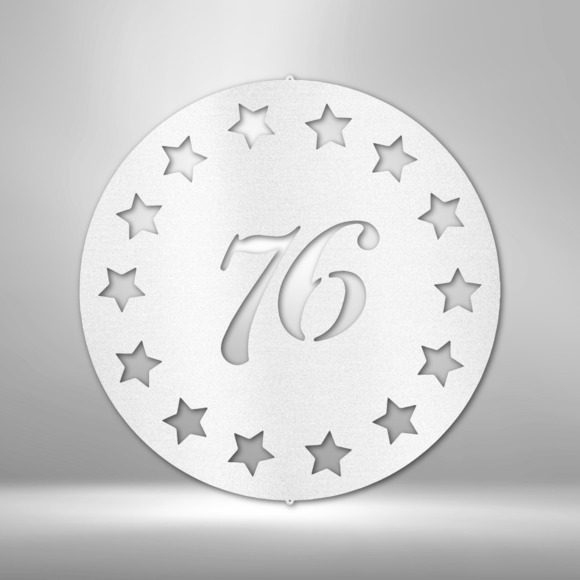 Old School 76 Steel Sign Laser Cut Powder Coated Home & Office Metal Wall Decor